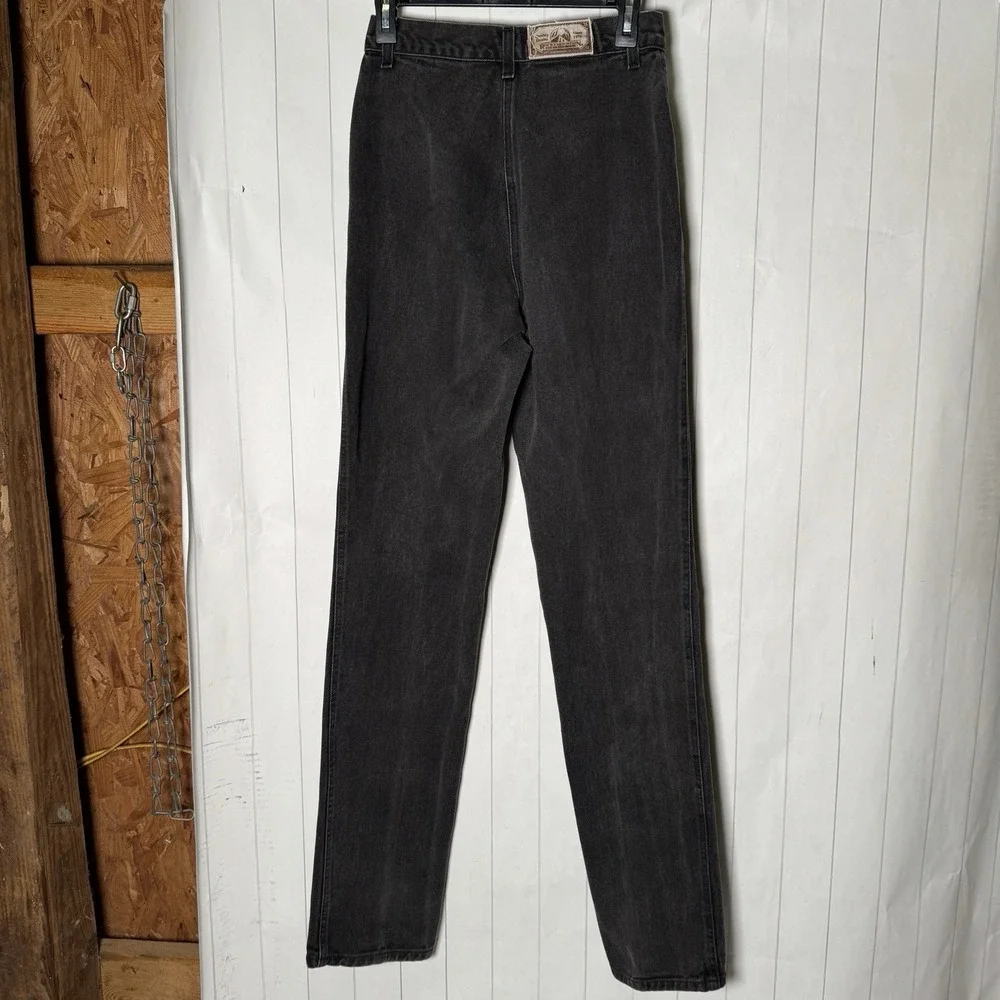 VTG 90s Rocky Mountain Rockies Black Denim Jeans High Waisted Bareback 9/10 XL - Picture 2 of 6